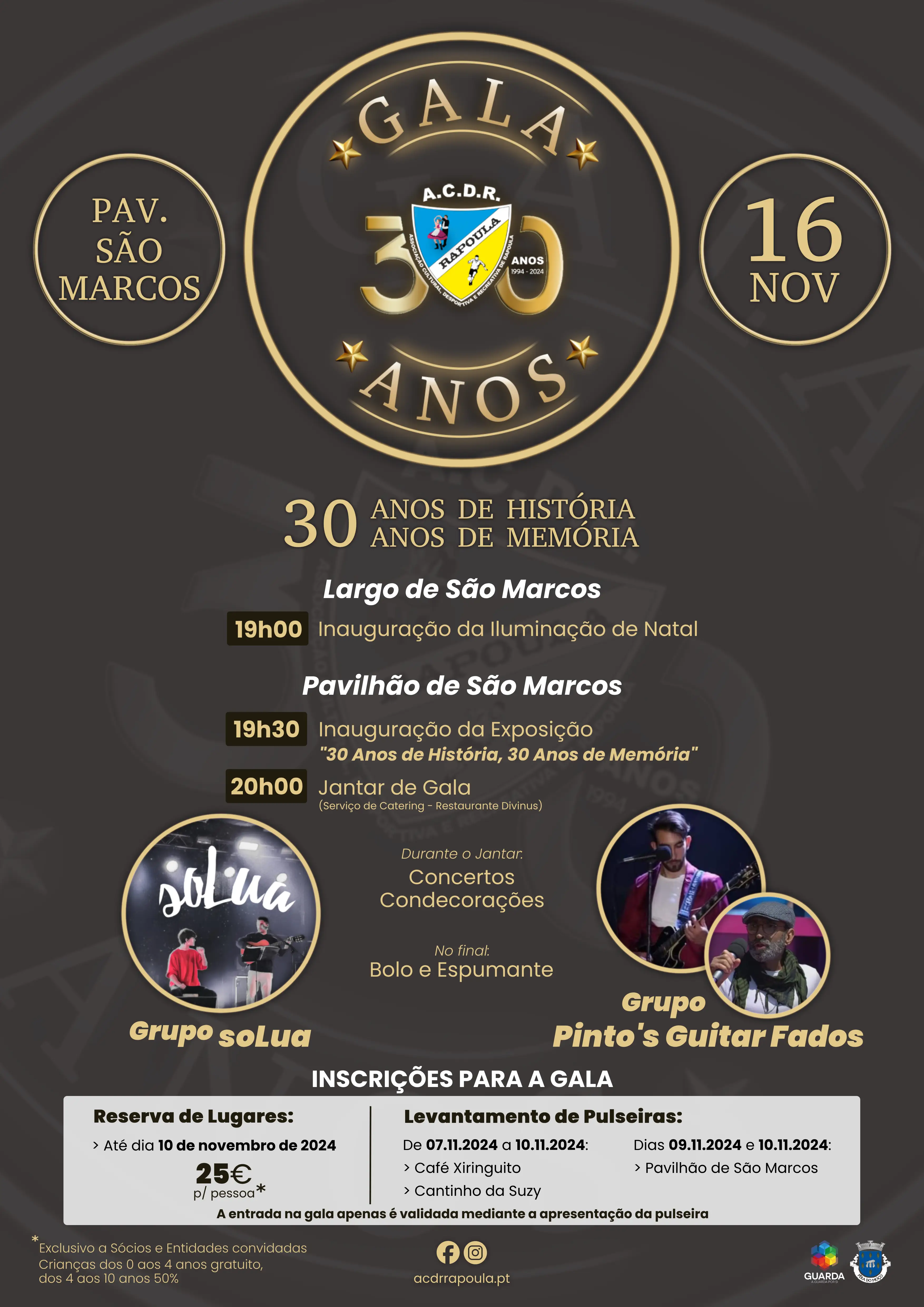 Programa da Gala 30 Anos da ACDR Rapoula